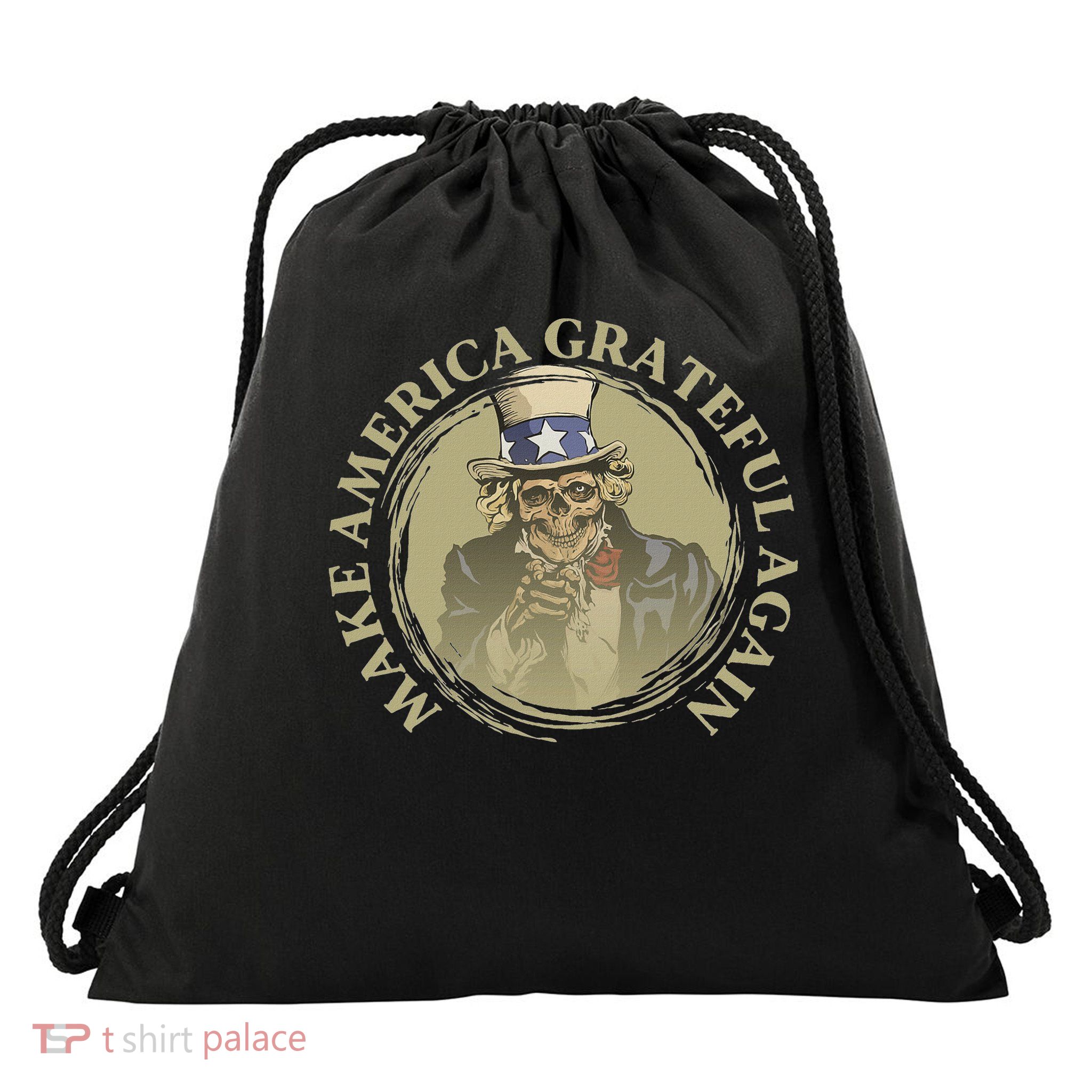 Vintage Design Uncle Sam Retro Make America Grateful Again Drawstring Bag