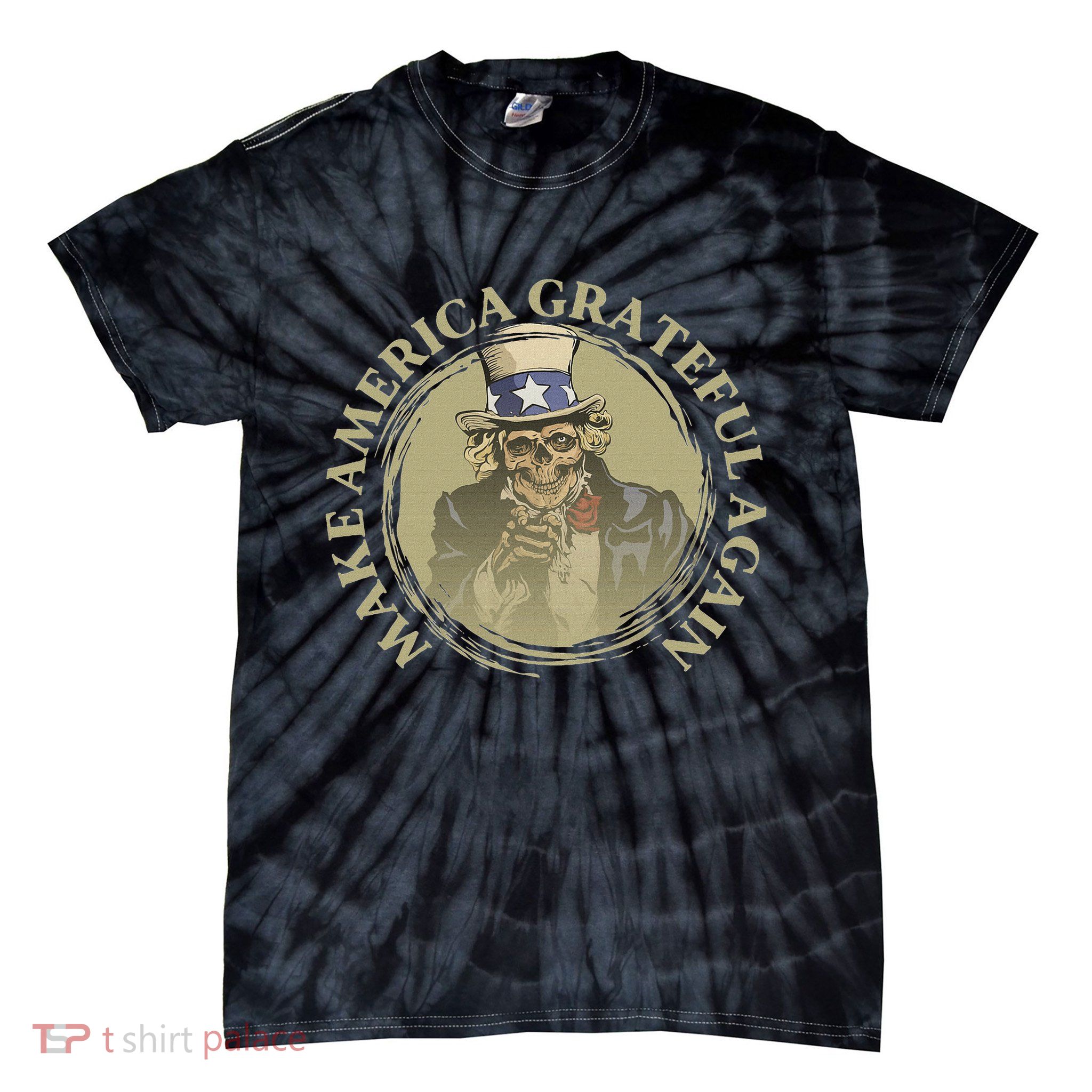 Vintage Design Uncle Sam Retro Make America Grateful Again Tie-Dye T-Shirt