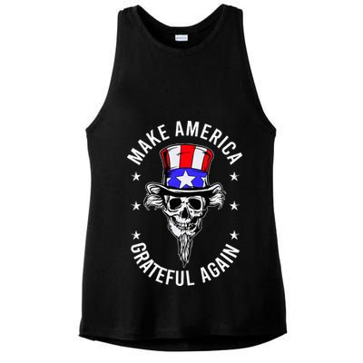 Vintage Design Uncle Sam Retro Make America Grateful Again Ladies PosiCharge Tri-Blend Wicking Tank