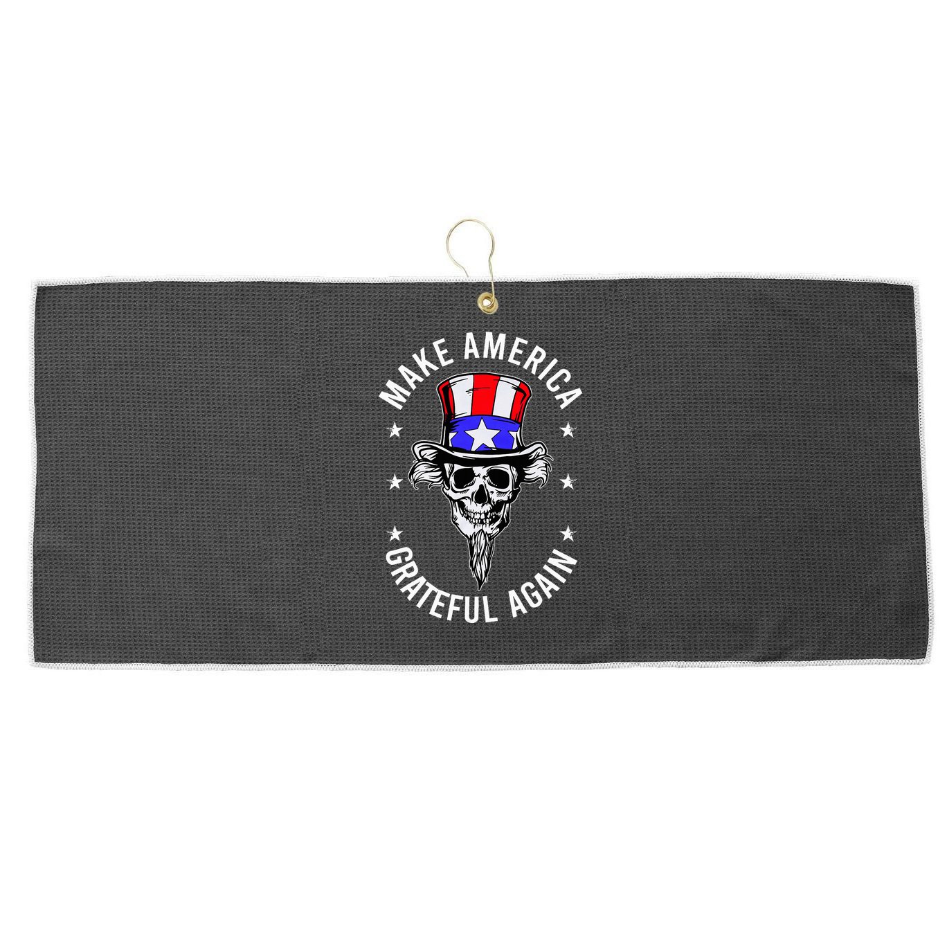 Vintage Design Uncle Sam Retro Make America Grateful Again Large Microfiber Waffle Golf Towel