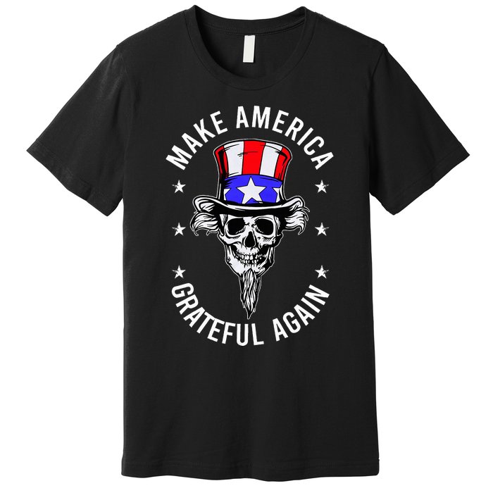 Vintage Design Uncle Sam Retro Make America Grateful Again Premium T-Shirt