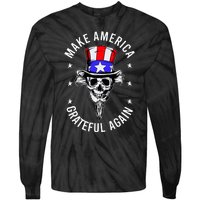 Vintage Design Uncle Sam Retro Make America Grateful Again Tie-Dye Long Sleeve Shirt