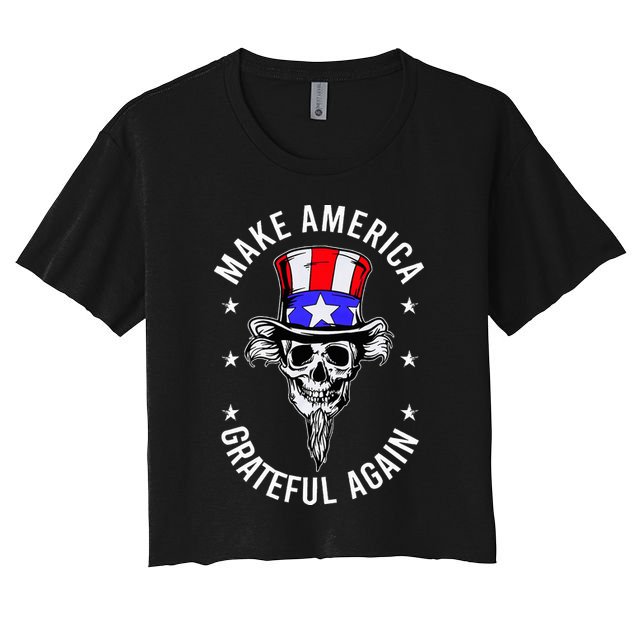 Vintage Design Uncle Sam Retro Make America Grateful Again Crop Top