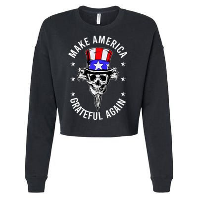 Vintage Design Uncle Sam Retro Make America Grateful Again Cropped Pullover Crew