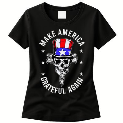 Vintage Design Uncle Sam Retro Make America Grateful Again Womens T-Shirt