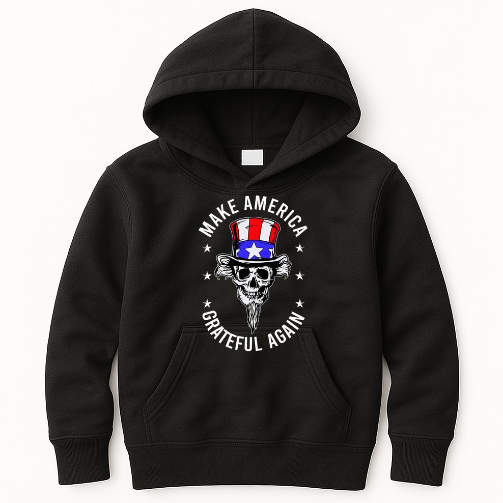 Vintage Design Uncle Sam Retro Make America Grateful Again Kids Hoodie