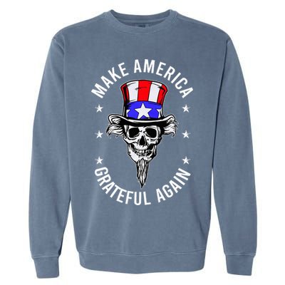 Vintage Design Uncle Sam Retro Make America Grateful Again Garment-Dyed Sweatshirt