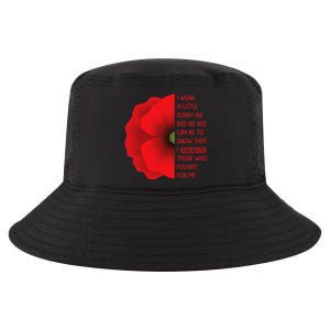 Veterans Day USA Memorial Lest We Forget Red Poppy Flower Cool Comfort Performance Bucket Hat