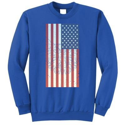 Vintage Distressed Usa Flag Eagle Patriotic Gift Cool Gift Sweatshirt