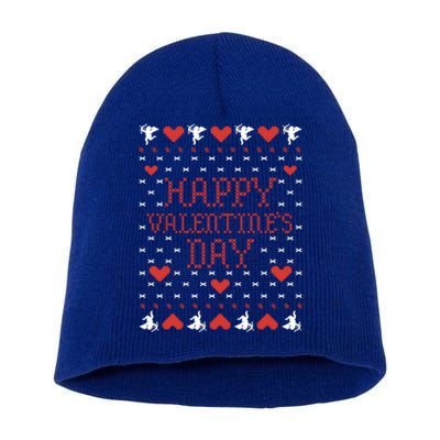 Valentine's Day Ugly Sweater Cute Gift Short Acrylic Beanie