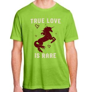 Valentine's Day Unicorn True Love Is Rare Gift Adult ChromaSoft Performance T-Shirt