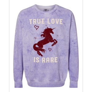 Valentine's Day Unicorn True Love Is Rare Gift Colorblast Crewneck Sweatshirt