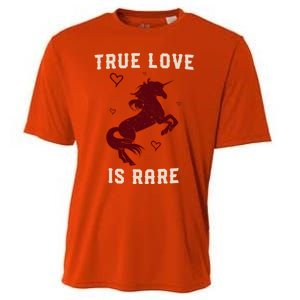 Valentine's Day Unicorn True Love Is Rare Gift Cooling Performance Crew T-Shirt