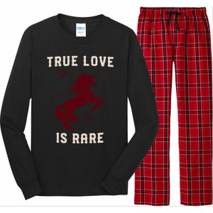 Valentine's Day Unicorn True Love Is Rare Gift Long Sleeve Pajama Set