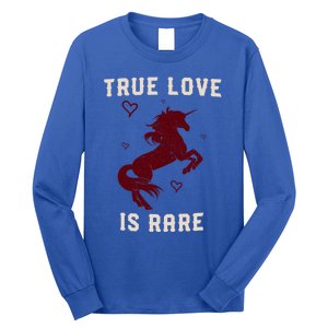 Valentine's Day Unicorn True Love Is Rare Gift Long Sleeve Shirt