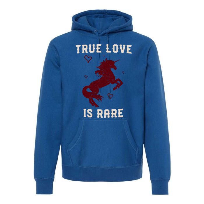 Valentine's Day Unicorn True Love Is Rare Gift Premium Hoodie