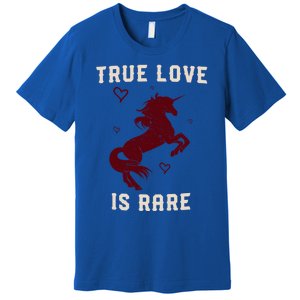 Valentine's Day Unicorn True Love Is Rare Gift Premium T-Shirt