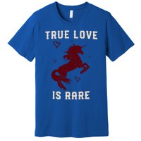 Valentine's Day Unicorn True Love Is Rare Gift Premium T-Shirt