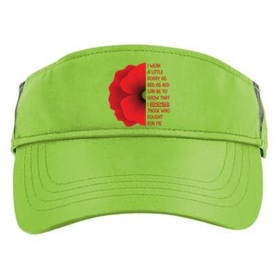 Veterans Day USA Memorial Lest We Forget Red Poppy Flower Adult Drive Performance Visor