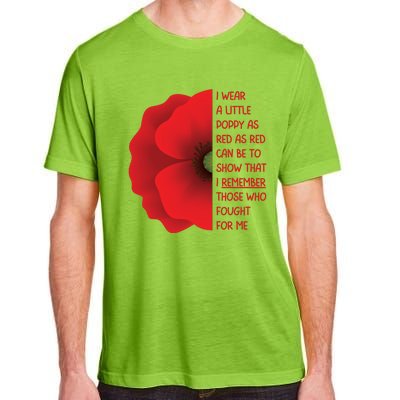 Veterans Day USA Memorial Lest We Forget Red Poppy Flower Adult ChromaSoft Performance T-Shirt