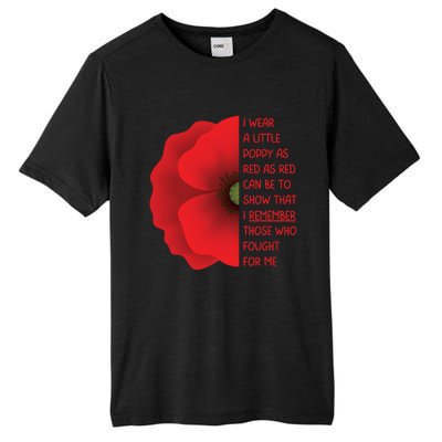 Veterans Day USA Memorial Lest We Forget Red Poppy Flower Tall Fusion ChromaSoft Performance T-Shirt