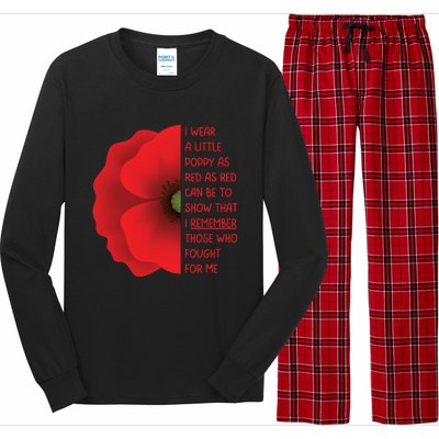 Veterans Day USA Memorial Lest We Forget Red Poppy Flower Long Sleeve Pajama Set