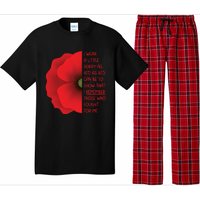 Veterans Day USA Memorial Lest We Forget Red Poppy Flower Pajama Set