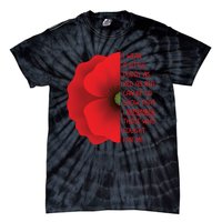 Veterans Day USA Memorial Lest We Forget Red Poppy Flower Tie-Dye T-Shirt