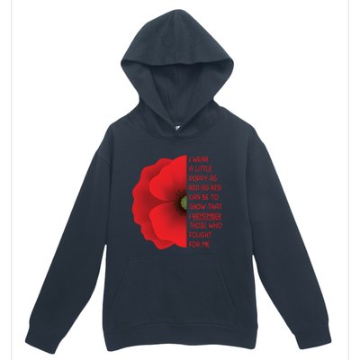 Veterans Day USA Memorial Lest We Forget Red Poppy Flower Urban Pullover Hoodie