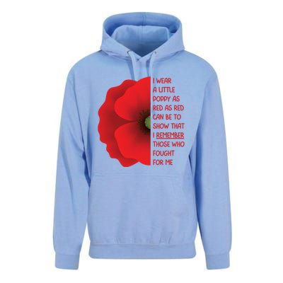 Veterans Day USA Memorial Lest We Forget Red Poppy Flower Unisex Surf Hoodie