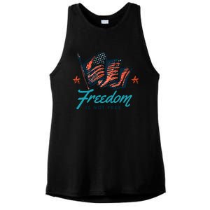 Veterans Day Usa Memorial Freedom Is Not Free Ladies PosiCharge Tri-Blend Wicking Tank