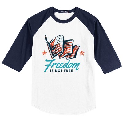 Veterans Day Usa Memorial Freedom Is Not Free Baseball Sleeve Shirt