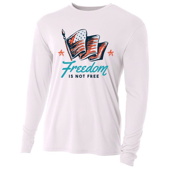 Veterans Day Usa Memorial Freedom Is Not Free Cooling Performance Long Sleeve Crew