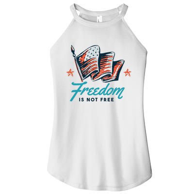 Veterans Day Usa Memorial Freedom Is Not Free Women’s Perfect Tri Rocker Tank