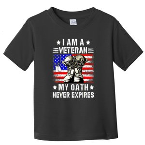 Veteran Day Usa Flag I Am A Veteran My Oath Never Expires Gift Toddler T-Shirt