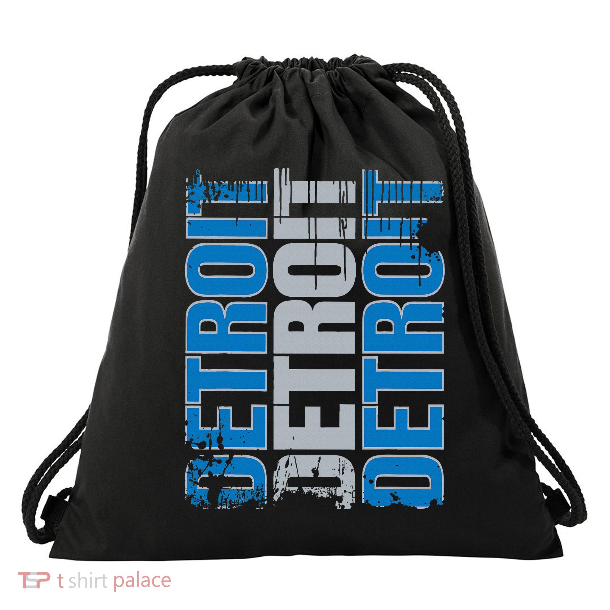 Vintage Detroit Usa City 313 Pride Grunge Detroit Drawstring Bag