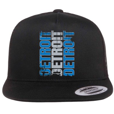 Vintage Detroit Usa City 313 Pride Grunge Detroit Flatbill Hat