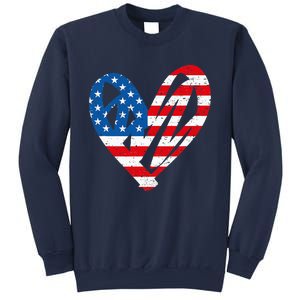 Veterans Day USA Flag Partiotic Heart Sweatshirt