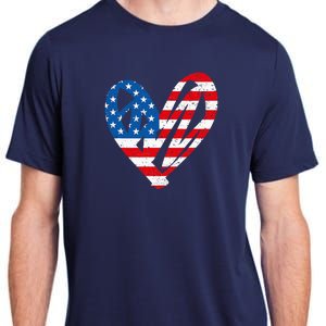 Veterans Day USA Flag Partiotic Heart Adult ChromaSoft Performance T-Shirt