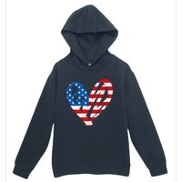 Veterans Day USA Flag Partiotic Heart Urban Pullover Hoodie