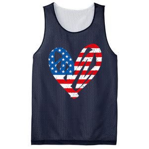 Veterans Day USA Flag Partiotic Heart Mesh Reversible Basketball Jersey Tank