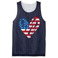 Veterans Day USA Flag Partiotic Heart Mesh Reversible Basketball Jersey Tank