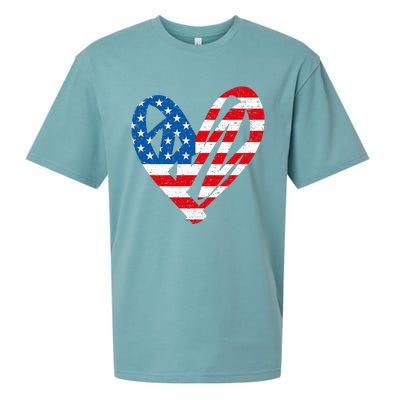 Veterans Day USA Flag Partiotic Heart Sueded Cloud Jersey T-Shirt