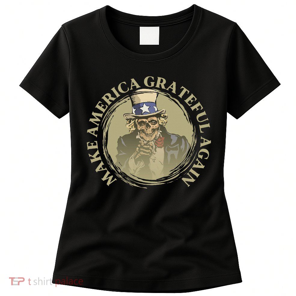 Vintage Design Uncle Sam Retro Make America Grateful Again Womens T-Shirt
