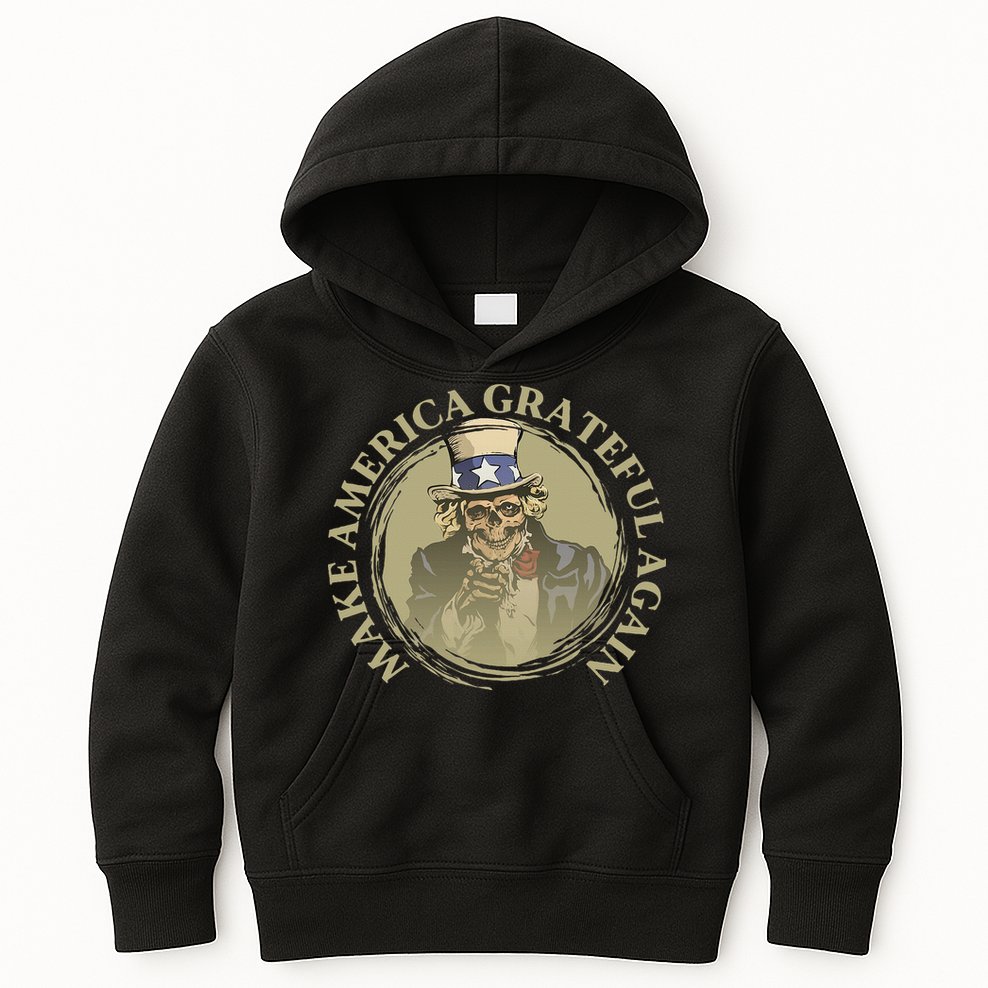 Vintage Design Uncle Sam Retro Make America Grateful Again Kids Hoodie