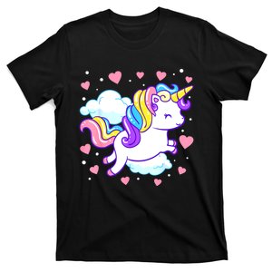 Valentines Day Unicorn Hearts Rainbow Toddlers Teacher T-Shirt