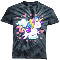 Valentines Day Unicorn Hearts Rainbow Toddlers Teacher Kids Tie-Dye T-Shirt