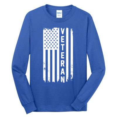 Veterans Day Us Flag Armed Forces Military Retired Gift Tall Long Sleeve T-Shirt