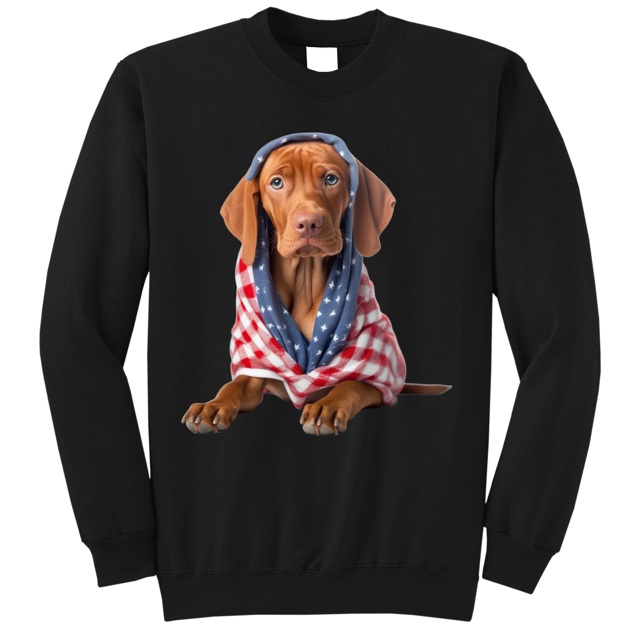 Vizsla Dog USA Flag American Patriotic Dogs 4th Of July Sweatshirt