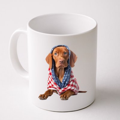 Vizsla Dog USA Flag American Patriotic Dogs 4th Of July Coffee Mug